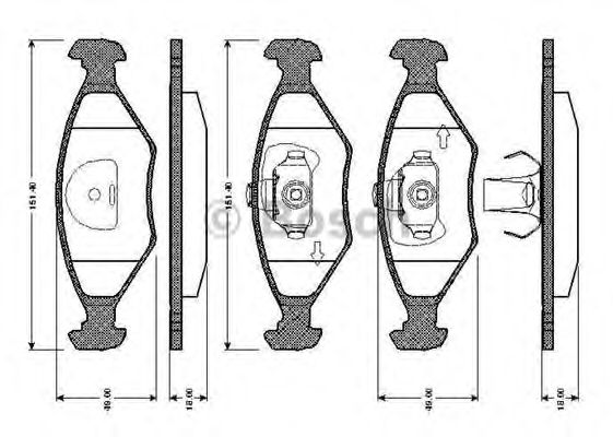 BOSCH - 0 986 TB2 605 - Комплект тормозных колодок, дисковый тормоз (Тормозная система)