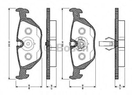 BOSCH - 0 986 TB2 595 - Комплект тормозных колодок, дисковый тормоз (Тормозная система)