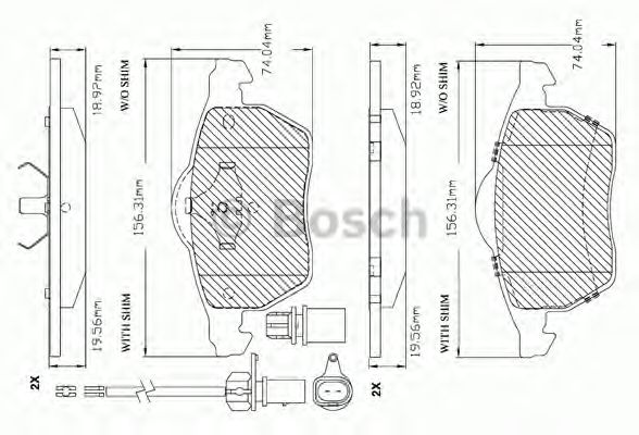 BOSCH - F 03B 150 297 - Комплект тормозных колодок, дисковый тормоз (Тормозная система)