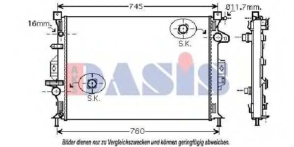 AKS DASIS - 092048N - Радиатор, охлаждение двигателя (Охлаждение)