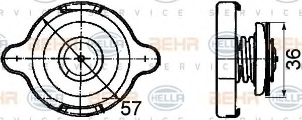 HELLA - 8MY 376 742-061 - Крышка, радиатор (Охлаждение)