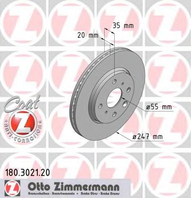 ZIMMERMANN - 180.3021.20 - Тормозной диск (Тормозная система)