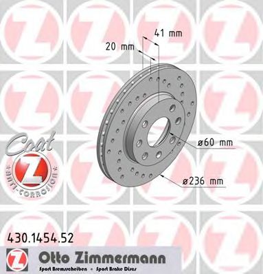 ZIMMERMANN - 430.1454.52 - Тормозной диск (Тормозная система)