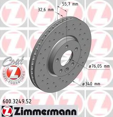 ZIMMERMANN - 600.3249.52 - Тормозной диск (Тормозная система)