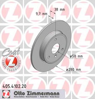 ZIMMERMANN - 405.4102.20 - Тормозной диск (Тормозная система)