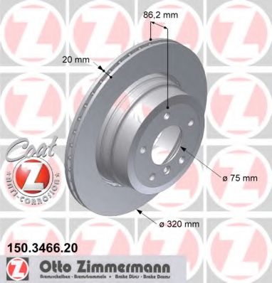 ZIMMERMANN - 150.3466.20 - Тормозной диск (Тормозная система)