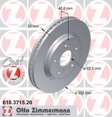 ZIMMERMANN - 610.3715.20 - Тормозной диск (Тормозная система)