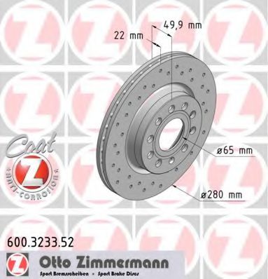 ZIMMERMANN - 600.3233.52 - Тормозной диск (Тормозная система)