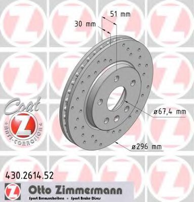 ZIMMERMANN - 430.2614.52 - Тормозной диск (Тормозная система)