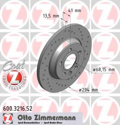 ZIMMERMANN - 600.3216.52 - Тормозной диск (Тормозная система)