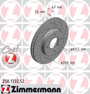 ZIMMERMANN - 250.1332.52 - Тормозной диск (Тормозная система)