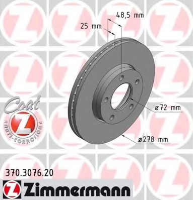 ZIMMERMANN - 370.3076.20 - Тормозной диск (Тормозная система)