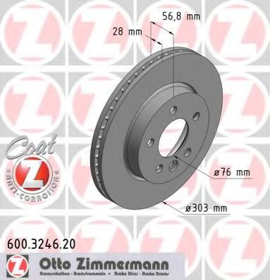 ZIMMERMANN - 600.3246.20 - Тормозной диск (Тормозная система)