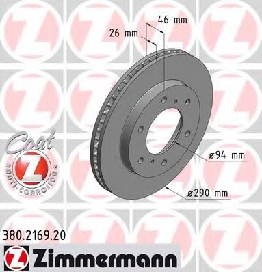 ZIMMERMANN - 380.2169.20 - Тормозной диск (Тормозная система)