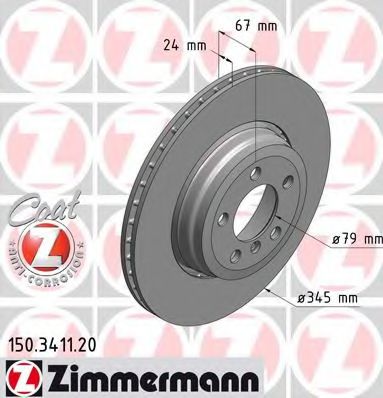 ZIMMERMANN - 150.3411.20 - Тормозной диск (Тормозная система)