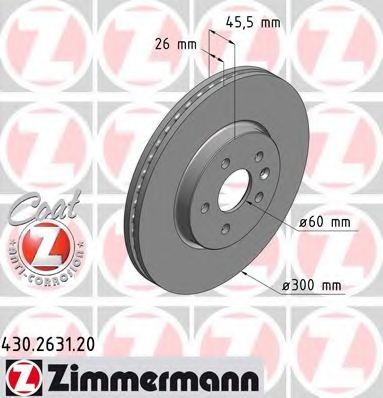 ZIMMERMANN - 430.2631.20 - Тормозной диск (Тормозная система)