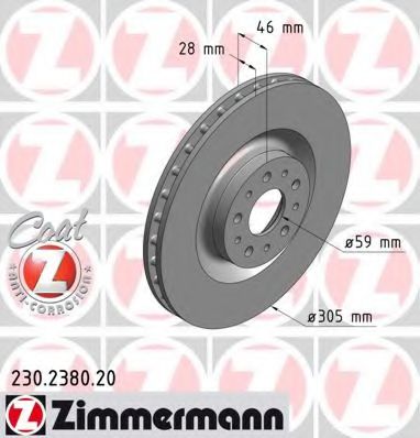 ZIMMERMANN - 230.2380.20 - Тормозной диск (Тормозная система)