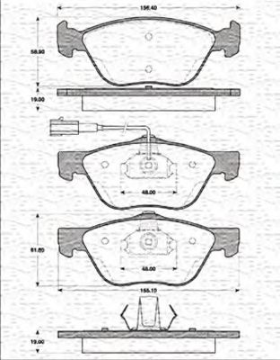 MAGNETI MARELLI - 363702161158 - Комплект тормозных колодок, дисковый тормоз (Тормозная система)