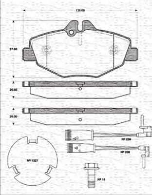 MAGNETI MARELLI - 363702161299 - Комплект тормозных колодок, дисковый тормоз (Тормозная система)