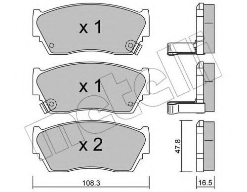 METELLI - 22-0246-1 - Комплект тормозных колодок, дисковый тормоз (Тормозная система)