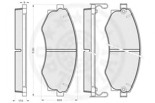 OPTIMAL - 10130 - Комплект тормозных колодок, дисковый тормоз (Тормозная система)