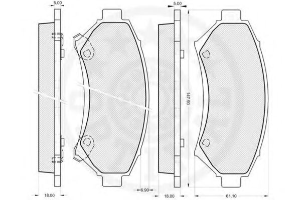 OPTIMAL - 10190 - Комплект тормозных колодок, дисковый тормоз (Тормозная система)