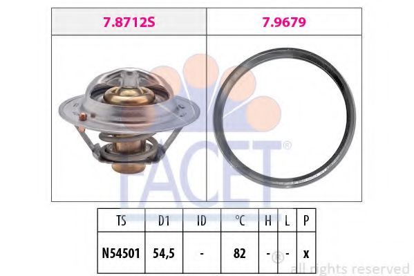 FACET - 7.8712 - Термостат, охлаждающая жидкость (Охлаждение)