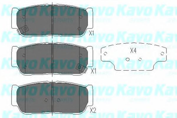 KAVO PARTS - KBP-4017 - Комплект тормозных колодок, дисковый тормоз (Тормозная система)