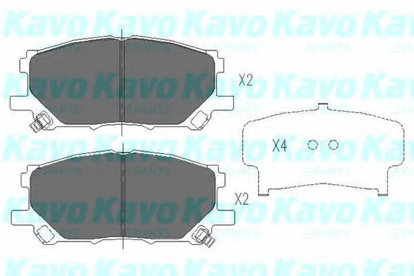 KAVO PARTS - KBP-9080 - Комплект тормозных колодок, дисковый тормоз (Тормозная система)