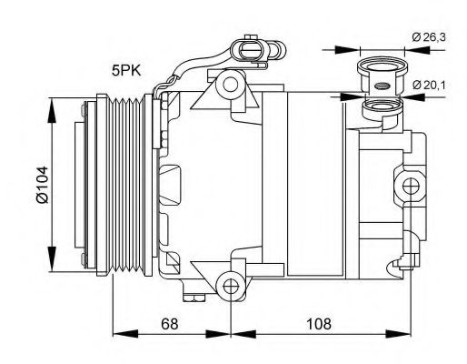 NRF - 32082G - Компрессор, кондиционер (Кондиционер)