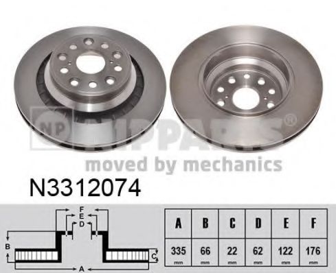 NIPPARTS - N3312074 - Тормозной диск (Тормозная система)