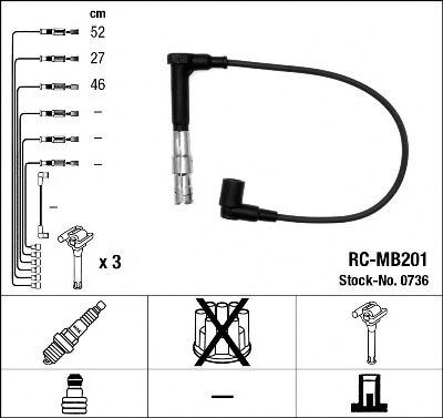 NGK - 0736 - Комплект проводов зажигания (Система зажигания)