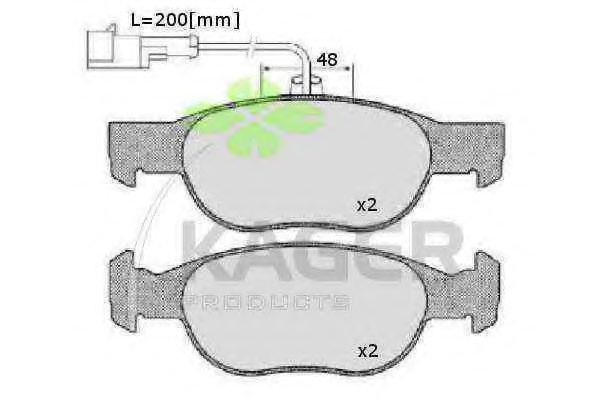 KAGER - 35-0015 - Комплект тормозных колодок, дисковый тормоз