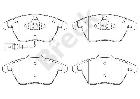 BRECK - 23587 00 701 10 - Комплект тормозных колодок, дисковый тормоз (Тормозная система)