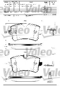 VALEO - 601325 - Комплект тормозных колодок, дисковый тормоз (Тормозная система)