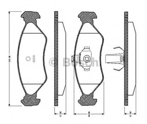 BOSCH - 0 986 TB2 159 - Комплект тормозных колодок, дисковый тормоз (Тормозная система)