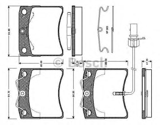 BOSCH - 0 986 TB2 210 - Комплект тормозных колодок, дисковый тормоз (Тормозная система)