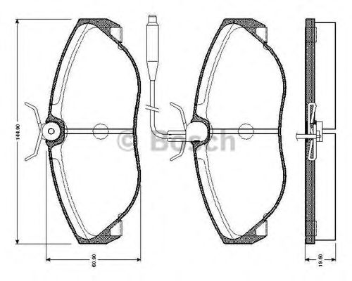 BOSCH - 0 986 TB2 261 - Комплект тормозных колодок, дисковый тормоз (Тормозная система)