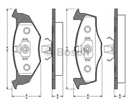 BOSCH - 0 986 TB2 300 - Комплект тормозных колодок, дисковый тормоз (Тормозная система)