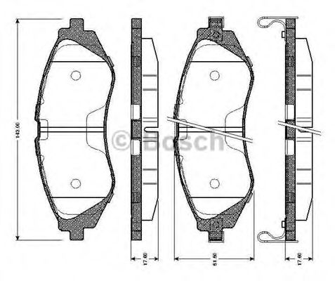 BOSCH - 0 986 TB2 317 - Комплект тормозных колодок, дисковый тормоз (Тормозная система)