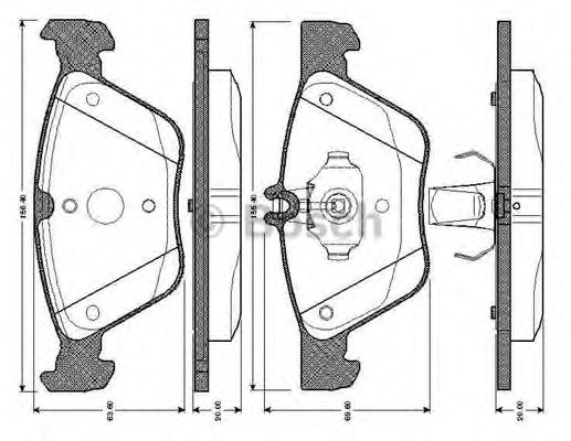 BOSCH - 0 986 TB2 748 - Комплект тормозных колодок, дисковый тормоз (Тормозная система)