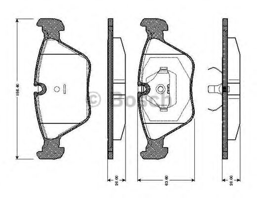 BOSCH - 0 986 TB2 151 - Комплект тормозных колодок, дисковый тормоз (Тормозная система)