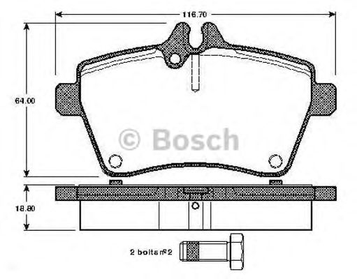 BOSCH - 0 986 TB2 898 - Комплект тормозных колодок, дисковый тормоз (Тормозная система)