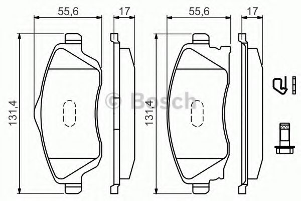 BOSCH - 0 986 494 510 - Комплект тормозных колодок, дисковый тормоз (Тормозная система)