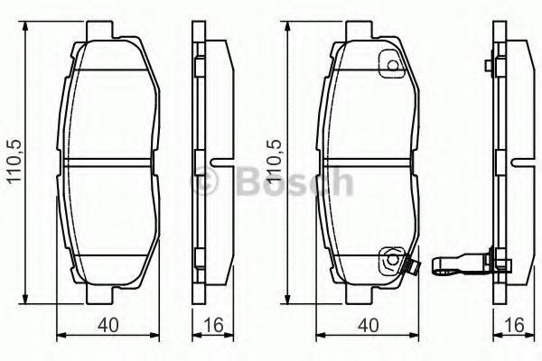 BOSCH - 0 986 495 135 - Комплект тормозных колодок, дисковый тормоз (Тормозная система)