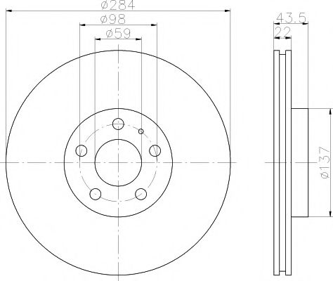 HELLA PAGID - 8DD 355 101-951 - Тормозной диск (Тормозная система)