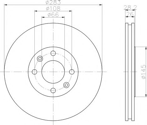 HELLA PAGID - 8DD 355 105-041 - Тормозной диск (Тормозная система)