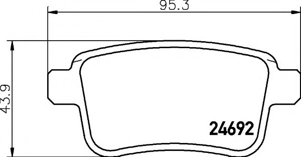 HELLA PAGID - 8DB 355 013-971 - Комплект тормозных колодок, дисковый тормоз (Тормозная система)