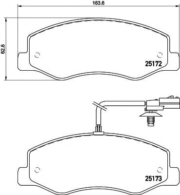 HELLA PAGID - 8DB 355 015-311 - Комплект тормозных колодок, дисковый тормоз (Тормозная система)