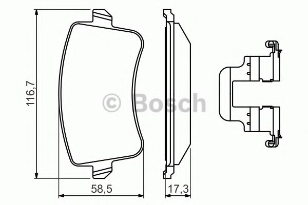 BOSCH - 0 986 494 637 - Комплект тормозных колодок, дисковый тормоз (Тормозная система)